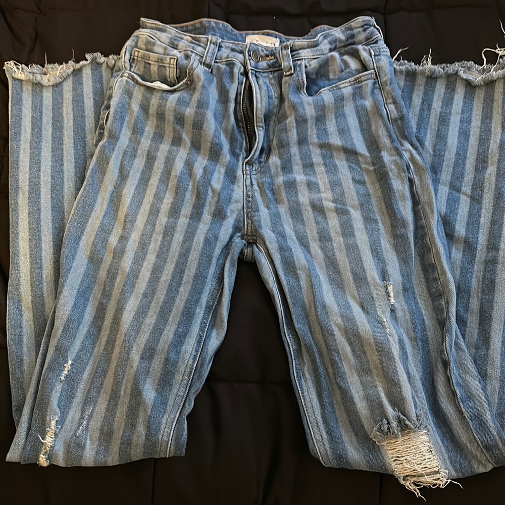 Women’s distressed flare jeans